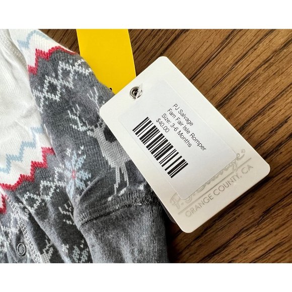 NEW NWT PJ Salvage Baby Boys Fair Isle Romper Outfit Sz 3-6 Months - Picture 3 of 4